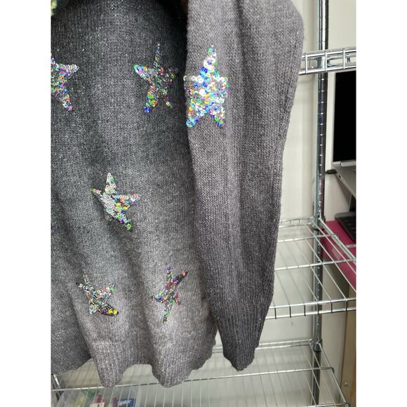 Wildfox White Label Star Gazer Gray Ombré Sequin Sweater Size S Boho Glam Indie - Picture 5 of 11